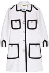 Moschino Contrast Trimmed Crepe Coat