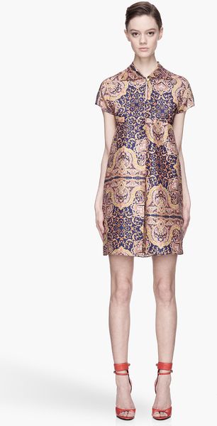 Carven  Detailed Printed Dress - Lyst