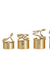 Balenciaga Golden Thick Tube Ring Set