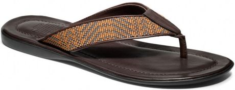 Coach Parker Woven Flip Flop in Beige for Men (chestnut/grey orange) | Lyst