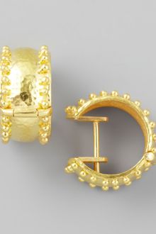 Elizabeth Locke 19k Gold Granulated Hoop Earrings - Lyst