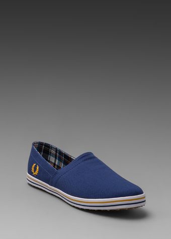 Fred Perry Kingston Stampdown Twill Slip On in Pacificgold - Lyst