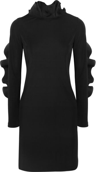 Gucci Ruffled Silk and CrepeNjersey Dress - Lyst