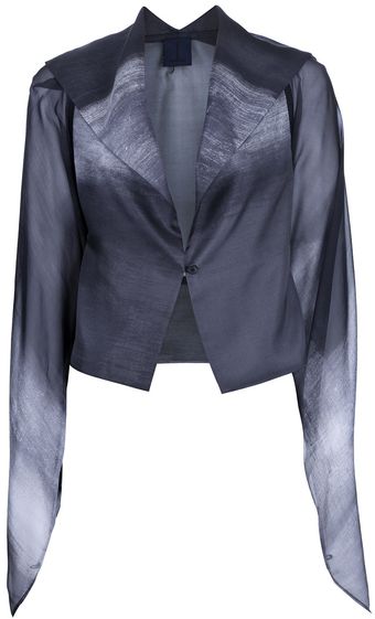 Gustavo Lins Contrast Print Chiffon Bouse - Lyst