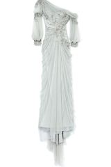 Marchesa Drop Shoulder Tulle Gown