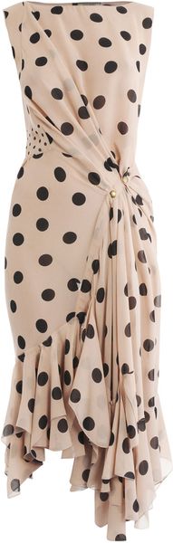 Nina Ricci Silk Polka Dot Dress - Lyst