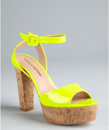 neon yellow low heels
