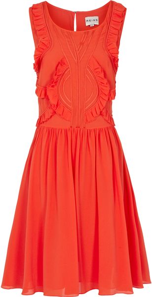 Reiss Loulou Ruffle Detail Dress - Lyst