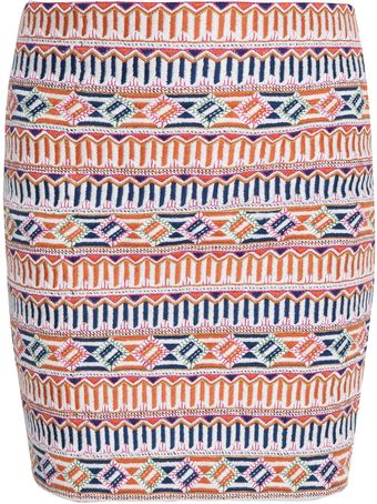 Saloni Embroidered Mini Skirt - Lyst
