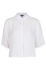 Topshop Crop Pleat Back Shirt