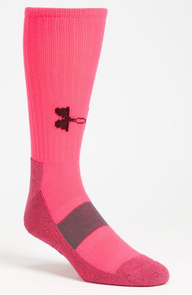 pink under armour soccer socks