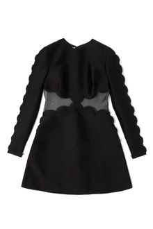 Valentino Long Sleeved Scallop Edge Dress with Open Waist Scallop Detail - Lyst