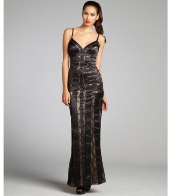 Aidan Mattox Lace Sequin Embellished Banded Gown - Lyst