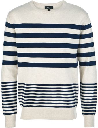 A.P.C. Striped Sweater - Lyst