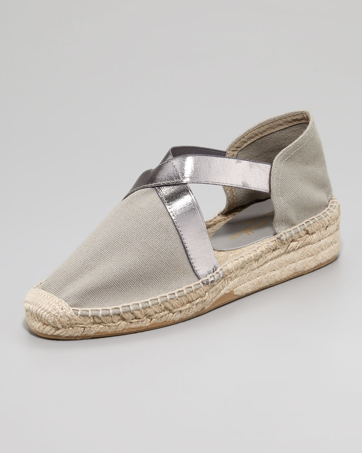Bettye Muller Lasso Stretch Metallic Espadrille Gray silver in Silver