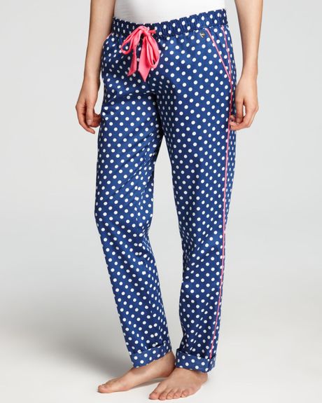 Juicy Couture Josie Dot Sateen Pajama Pants in Blue (atlantis combo) | Lyst