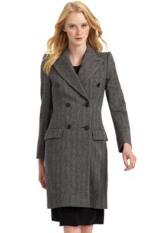 Moschino Wool Herringbone Coat - Lyst