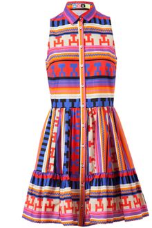 MSGM Ikat Printed Cotton Dress - Lyst