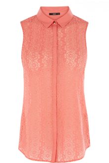 Oasis Lace Tie Front Shirt - Lyst