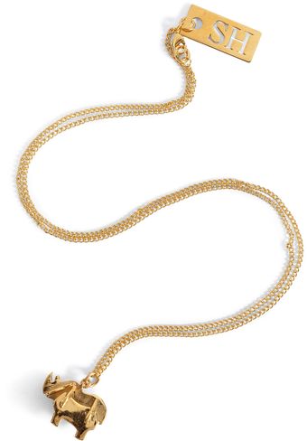 Sophie Hulme Goldplated Rhino Pendant Necklace - Lyst