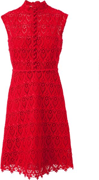 Valentino Floral Macramé Lace Dress - Lyst