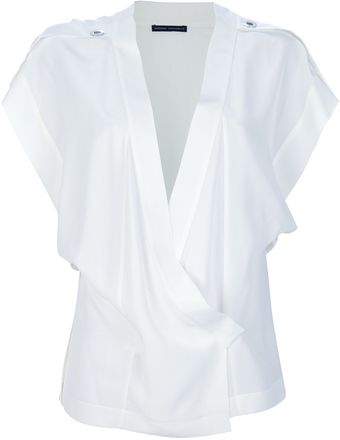Anthony Vaccarello Oversized Foldover Shirt - Lyst