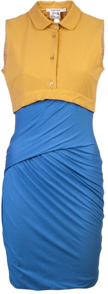 Carven Draped Skirt Dress - Lyst