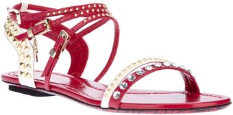 Cesare Paciotti Studded Flat Sandal - Lyst