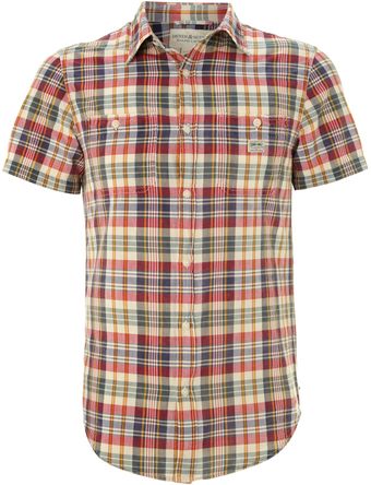 Denim And Supply Ralph Lauren Short Sleeved Madras Checked Two Pocket Shirt - Lyst