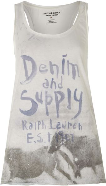 Denim And Supply Ralph Lauren Sleevess Horse Graphic Logo Top - Lyst