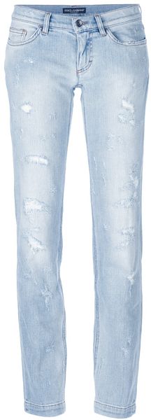 Dolce & Gabbana Slim Fit Distressed Jeans - Lyst