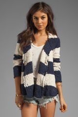  Cotton Slub Jacket in Navycream Combo