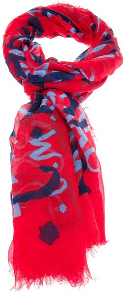 Marc By Marc Jacobs Logo Print Scarf - Lyst