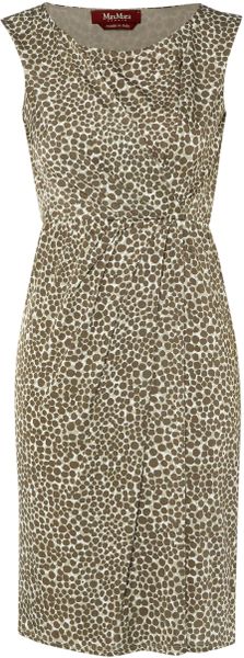 Max Mara Studio Ursola Cap Sleeve Spotted Print Dress - Lyst
