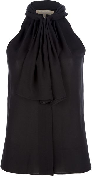 Michael Kors Sleeveless Neck Tie Blouse - Lyst