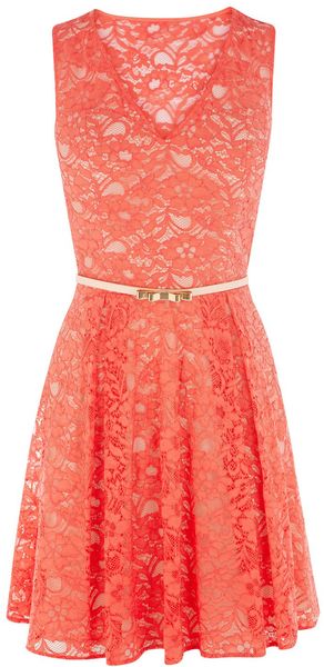 Oasis Isabelle Lace Skater Dress - Lyst