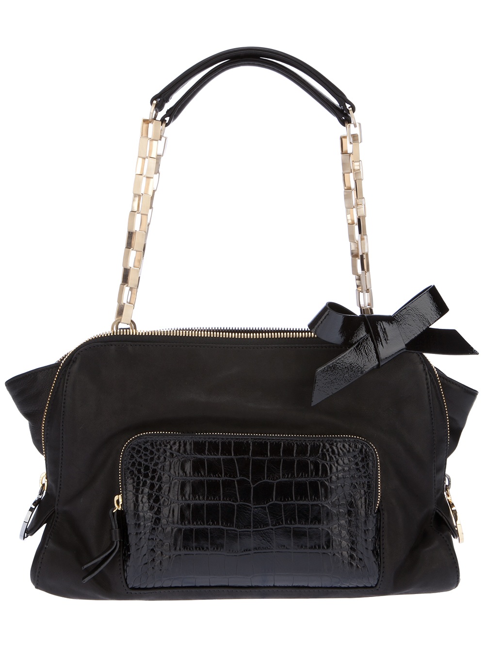 Paule Ka Chain Handle Bag in Black | Lyst