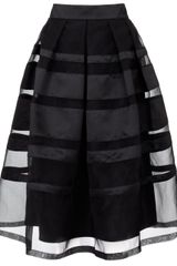 Temperley London Black Satin Freya Ribbon Skirt