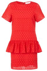 Thakoon Addition Poppy Crochet Peplum Dress