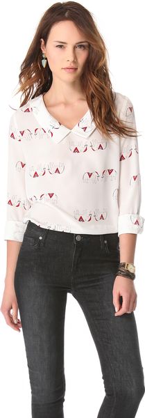 Tucker Pointed Collar Blouse - Lyst