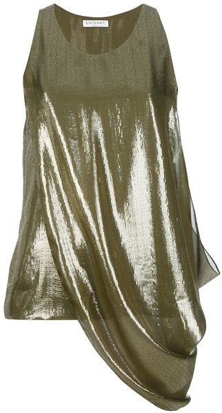 Vionnet Draped Metallic Tank - Lyst