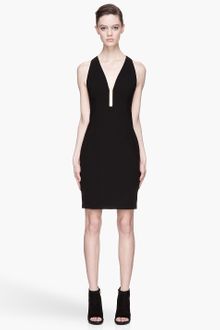 Alexander Wang Black Slim Fit Vneck Fishline Dress - Lyst