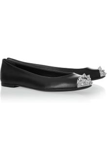 Giuseppe Zanotti Spiked Nappa Leather Ballet Flats - Lyst
