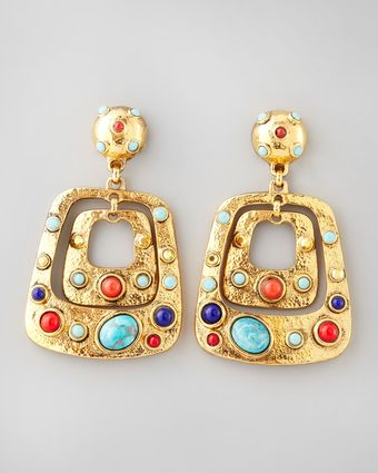 Jose & Maria Barrera Hammered Cabochon Clip Earrings - Lyst