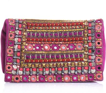 Matthew Williamson Embellished Suede Clutch Bag - Lyst