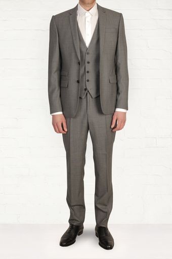 Mr Start Mr Start Rivington Grey Birdseye Wool Three Piece Suit - Lyst