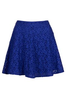 Topshop Indigo Lace Skater Skirt - Lyst