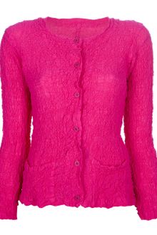 Issey Miyake Cauliflower Crinkled Button Down Cardigan - Lyst