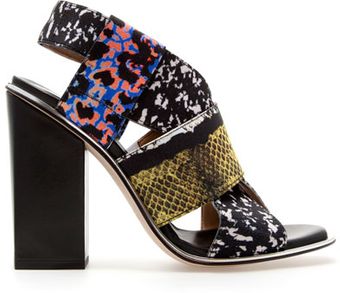 Zara Stretch Combination Print Sandals - Lyst