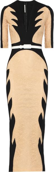 Alessandra Rich Flame Effect Lace and Stretch Crepe Gown - Lyst